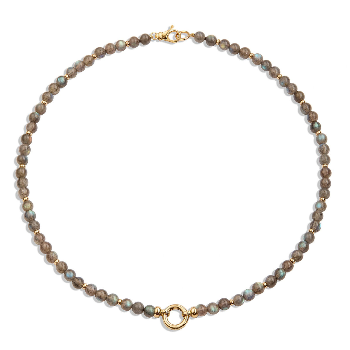 Labradorite Story Strand Necklace in Yellow Gold