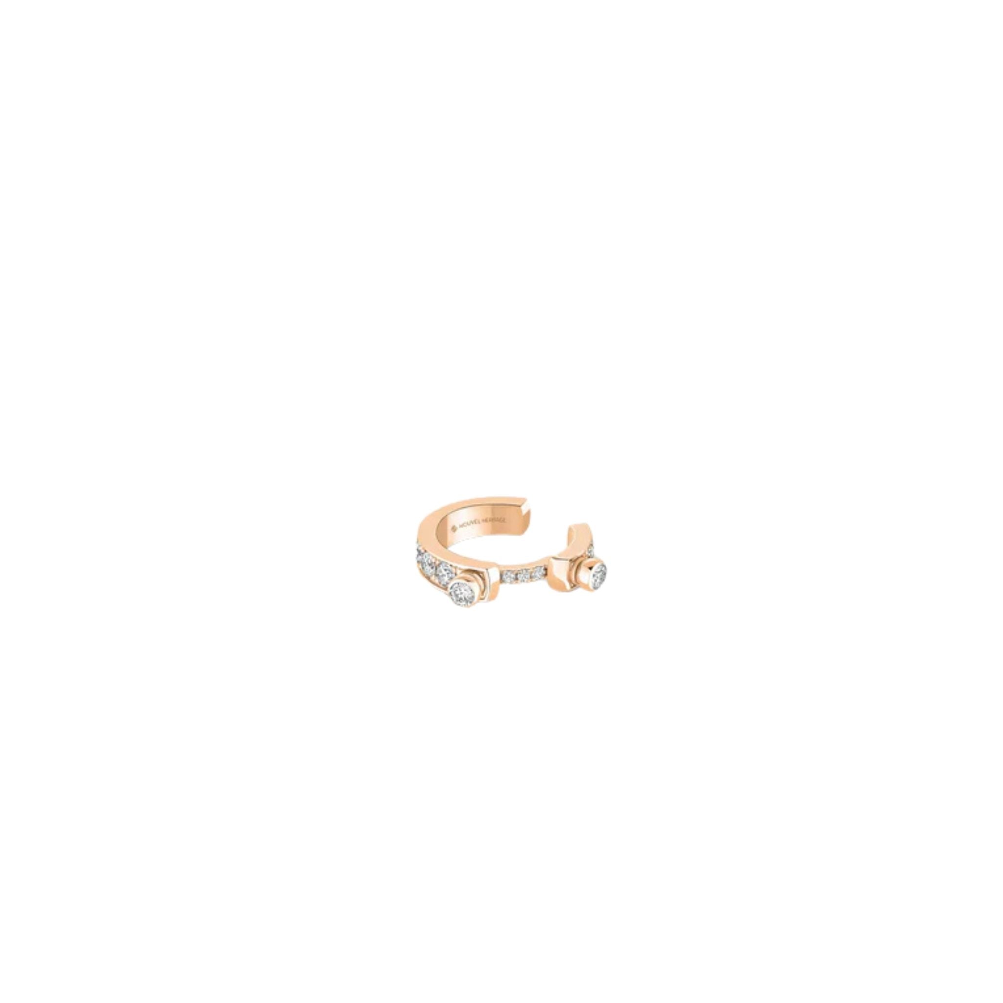Eternity Tuxedo Ear Cuff in Rose Gold