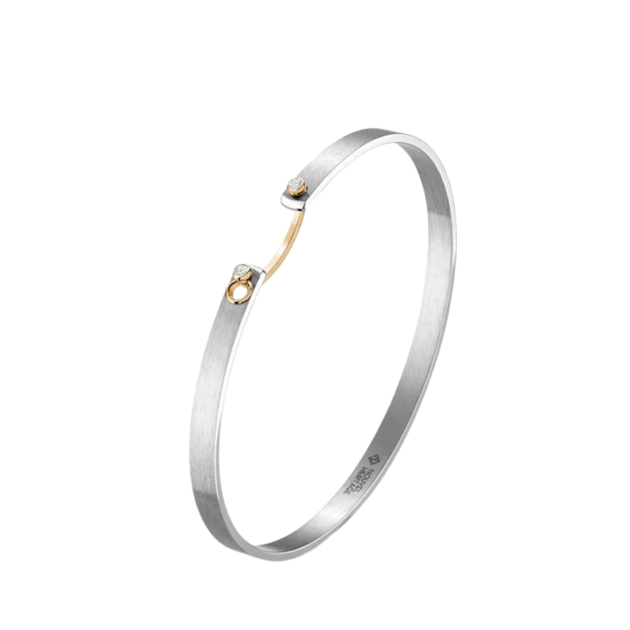 Paris From The Sky Mood Bangle in Titanium and Yellow Gold