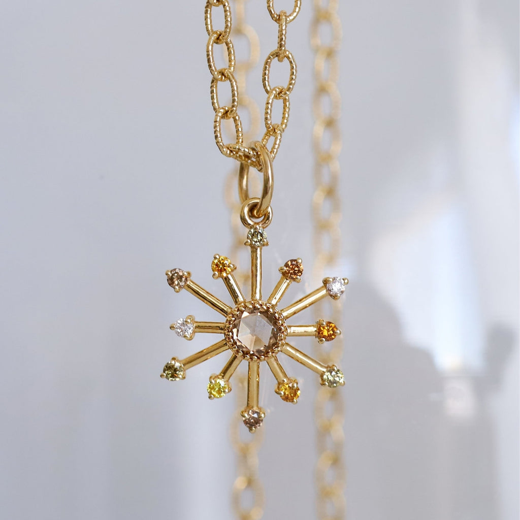 Leena Multi-Color Diamond Pendant in Yellow Gold
