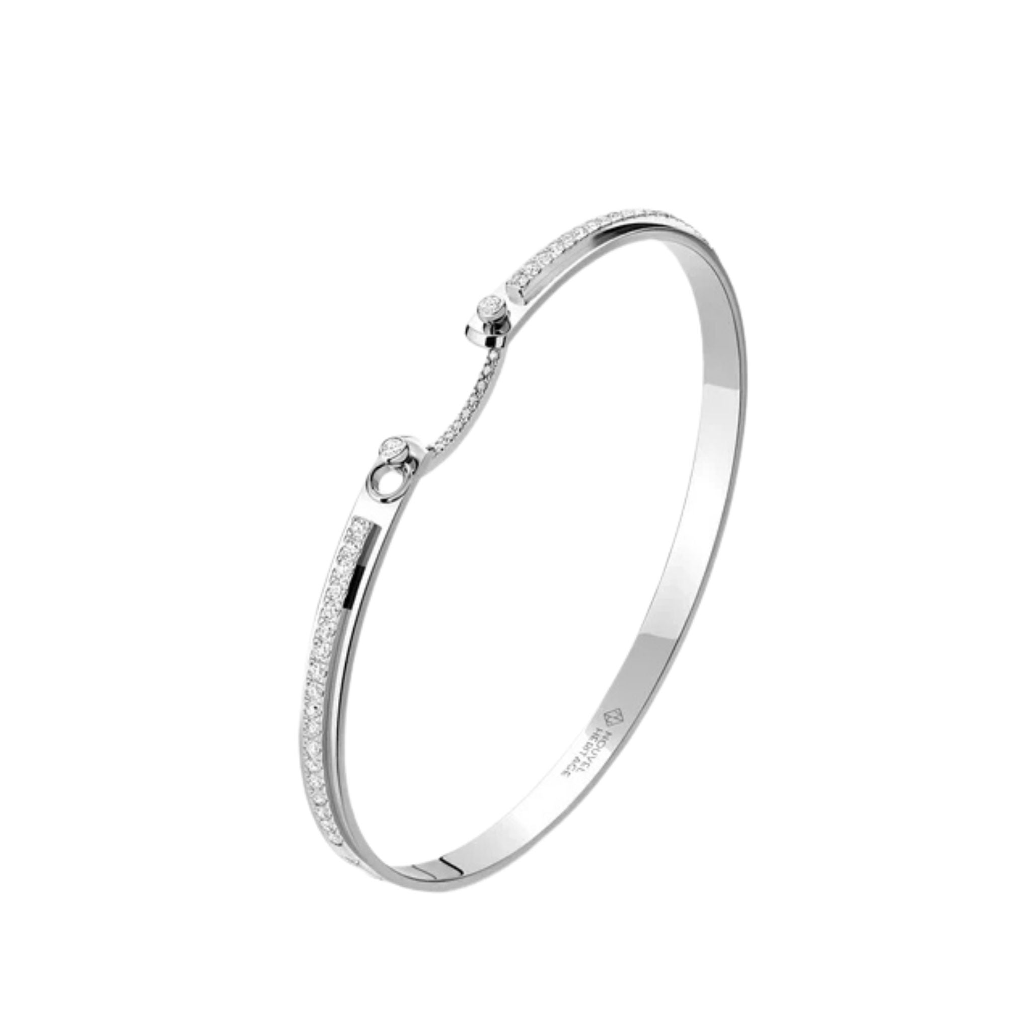 Tuxedo Mood Bangle in White Gold
