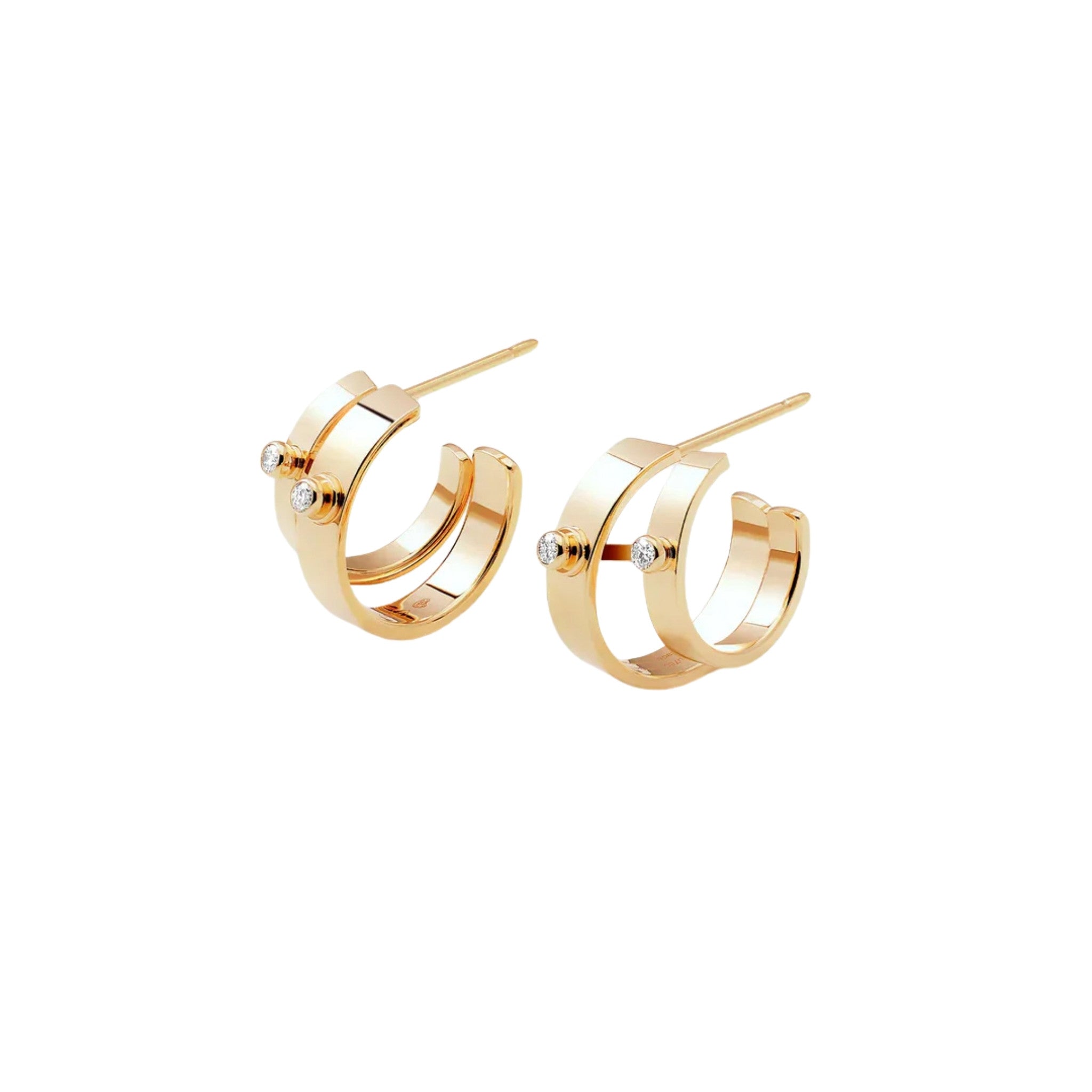 Monday Morning Double Hoops in Yellow Gold