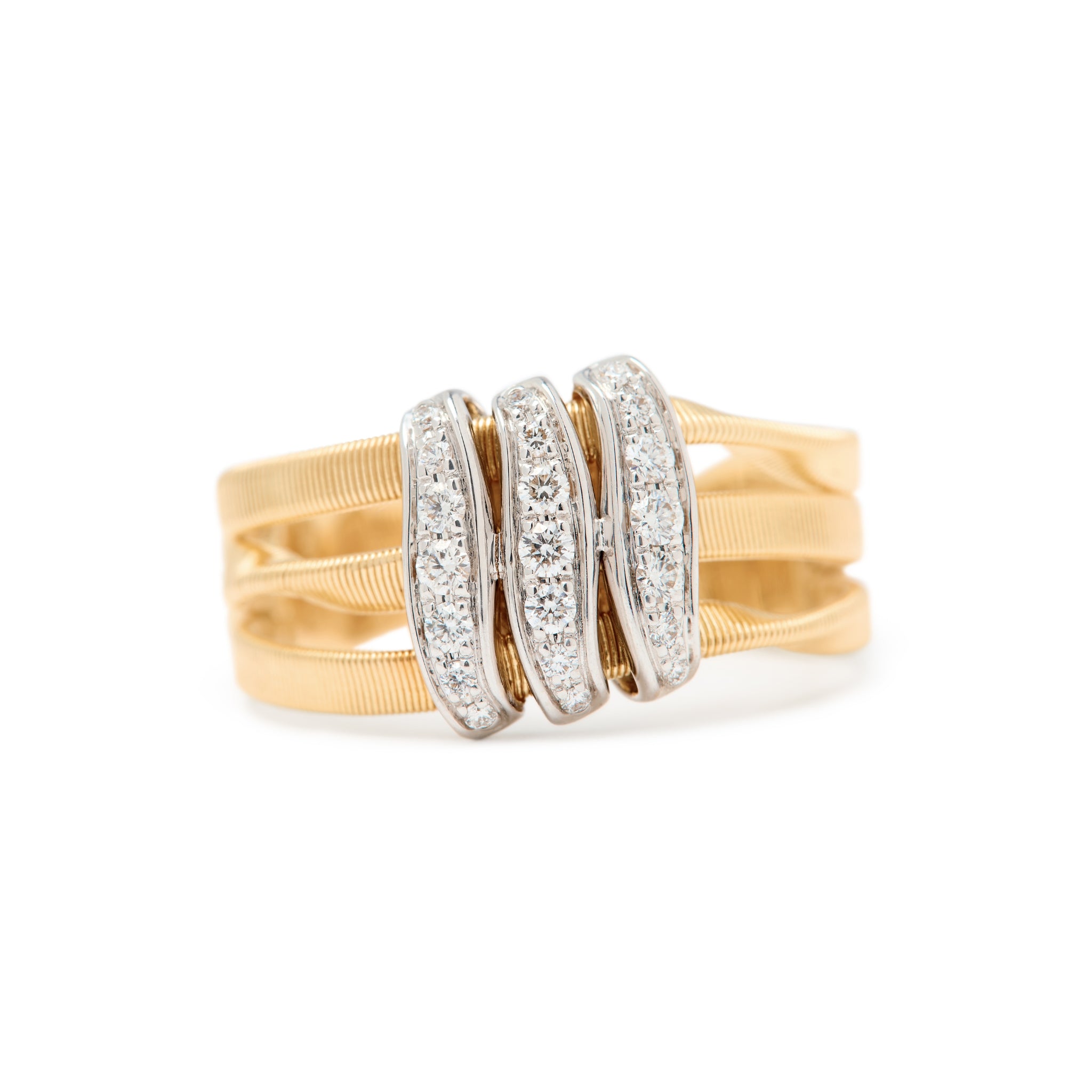 Marrakech Diamond Ring in Yellow Gold and White Gold