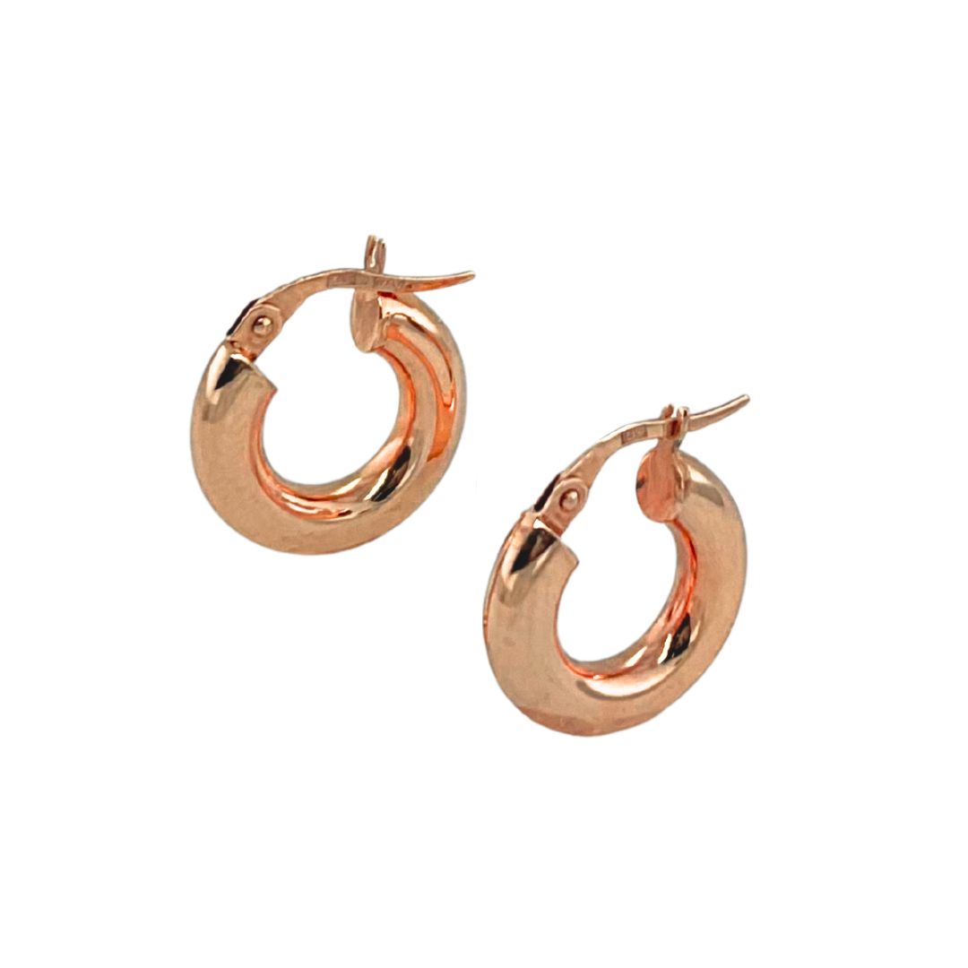 Mini Tube Hoops in Rose Gold