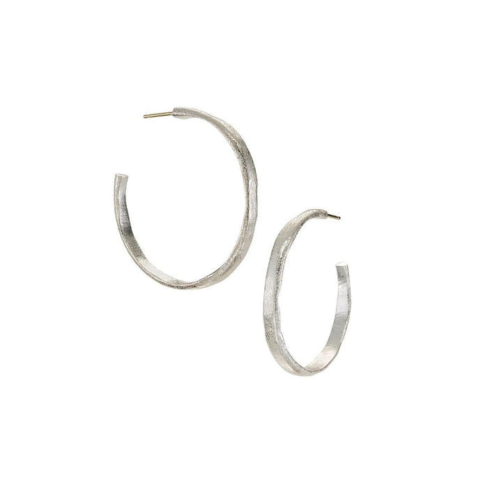 Large Molten Hoops in Sterling Silver