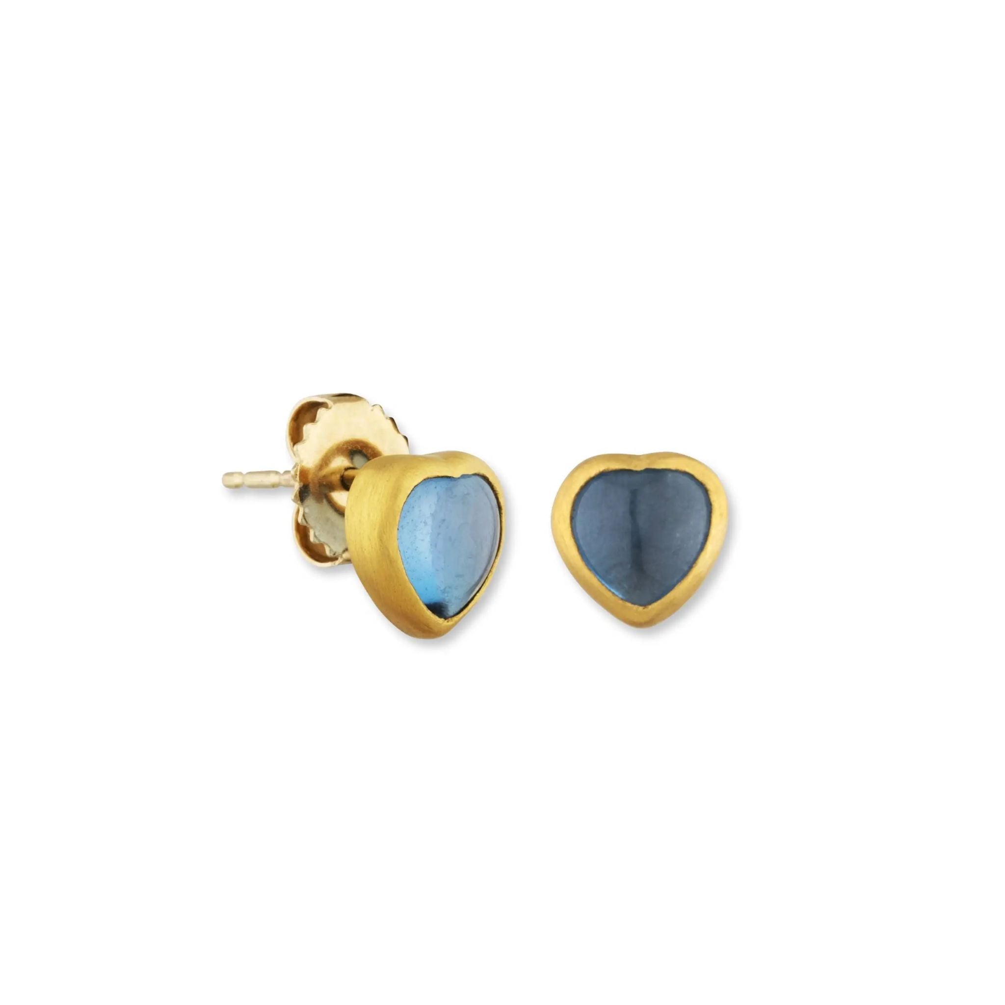 Sweet London Blue Topaz Studs in Yellow Gold