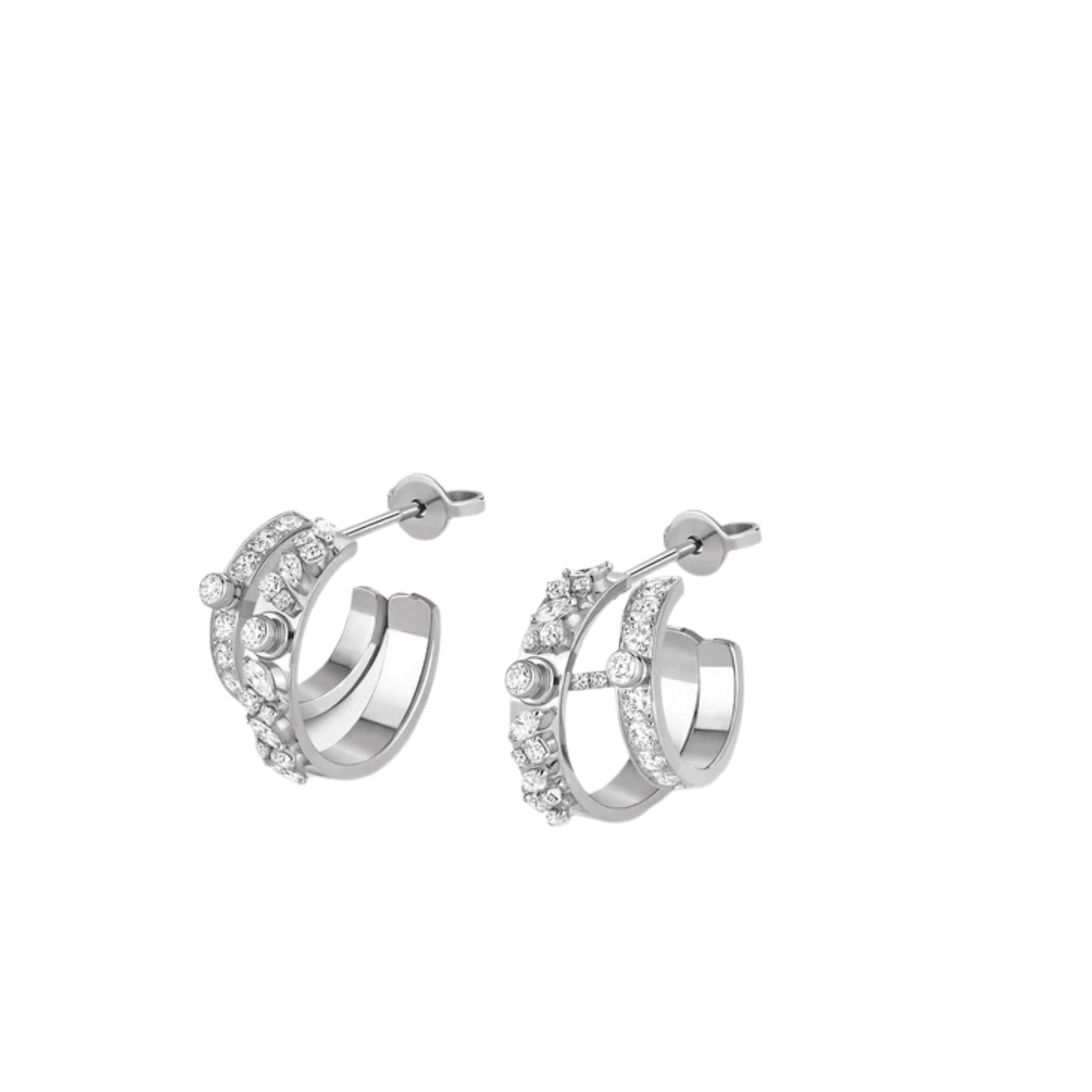 Under The Stars Mood Hoops in White Gold