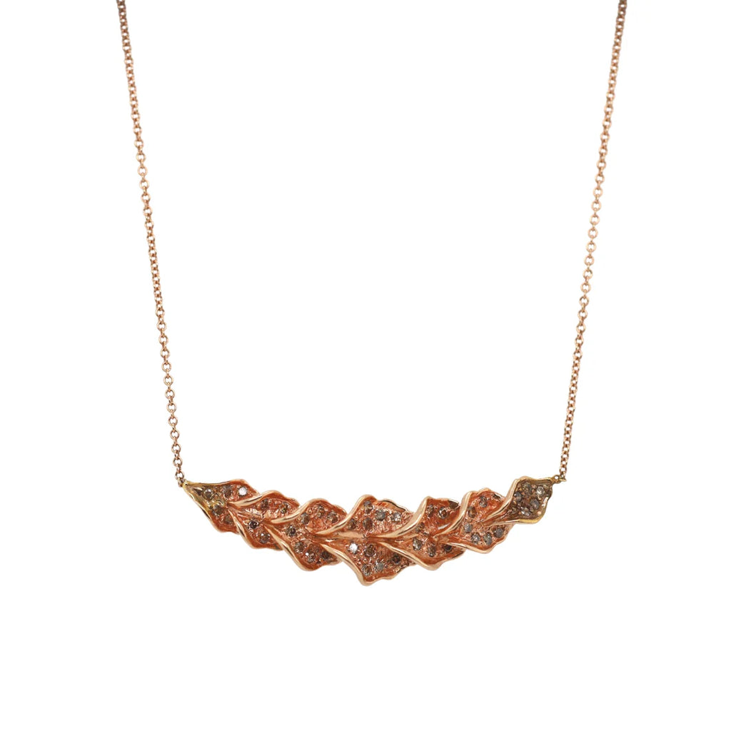 Ginkgo Lead Brown Diamond Necklace