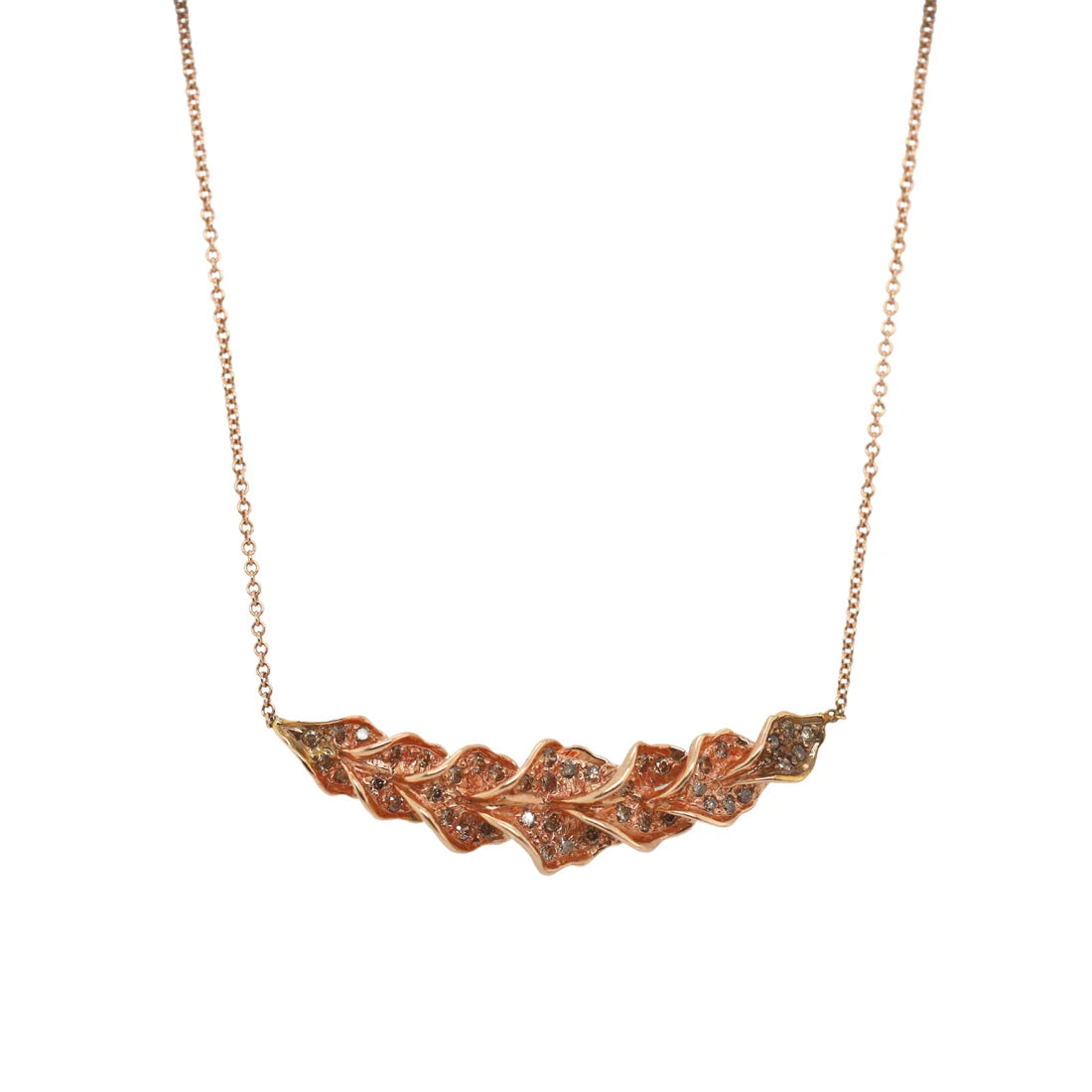 Ginkgo Lead Brown Diamond Necklace