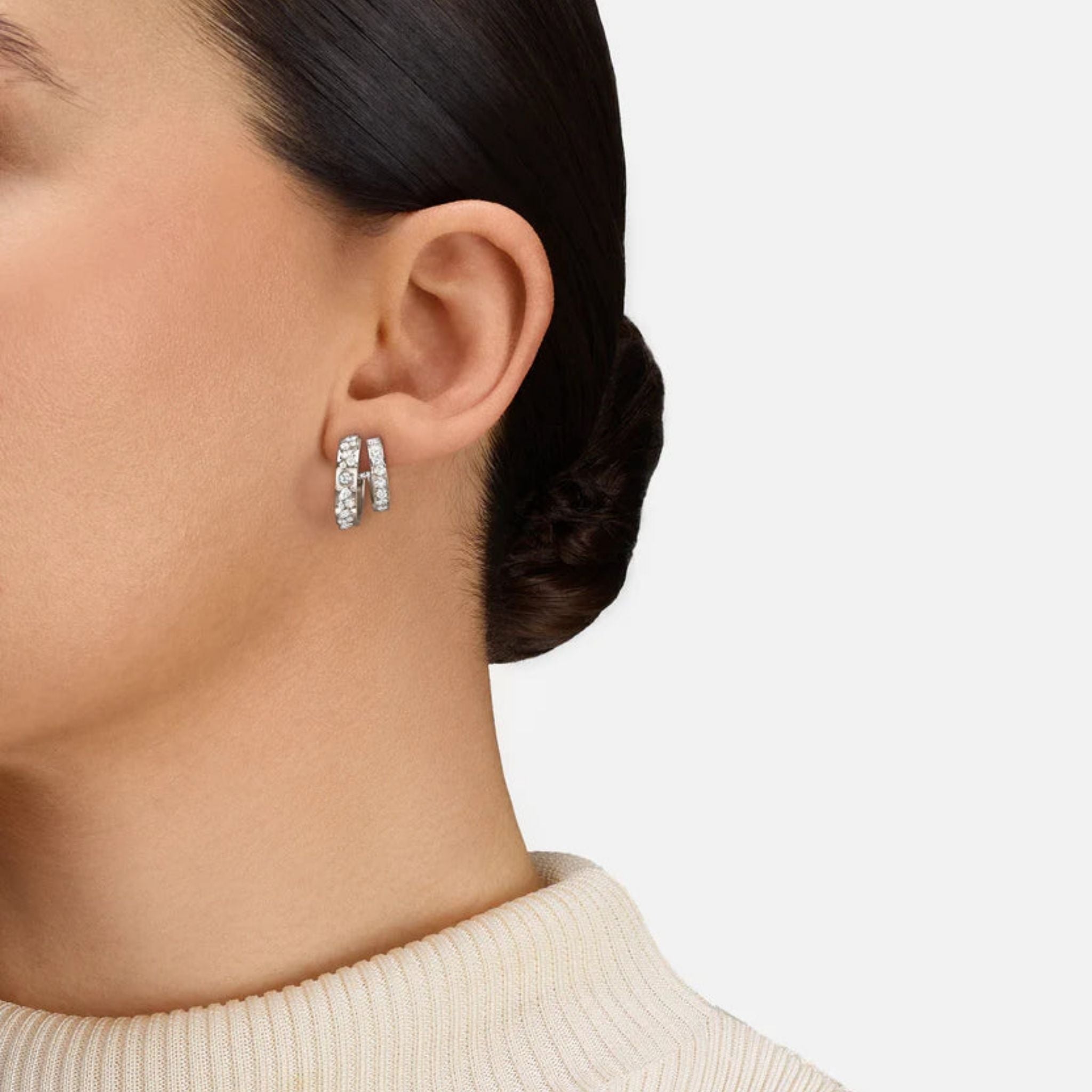 Under The Stars Mood Hoops in White Gold