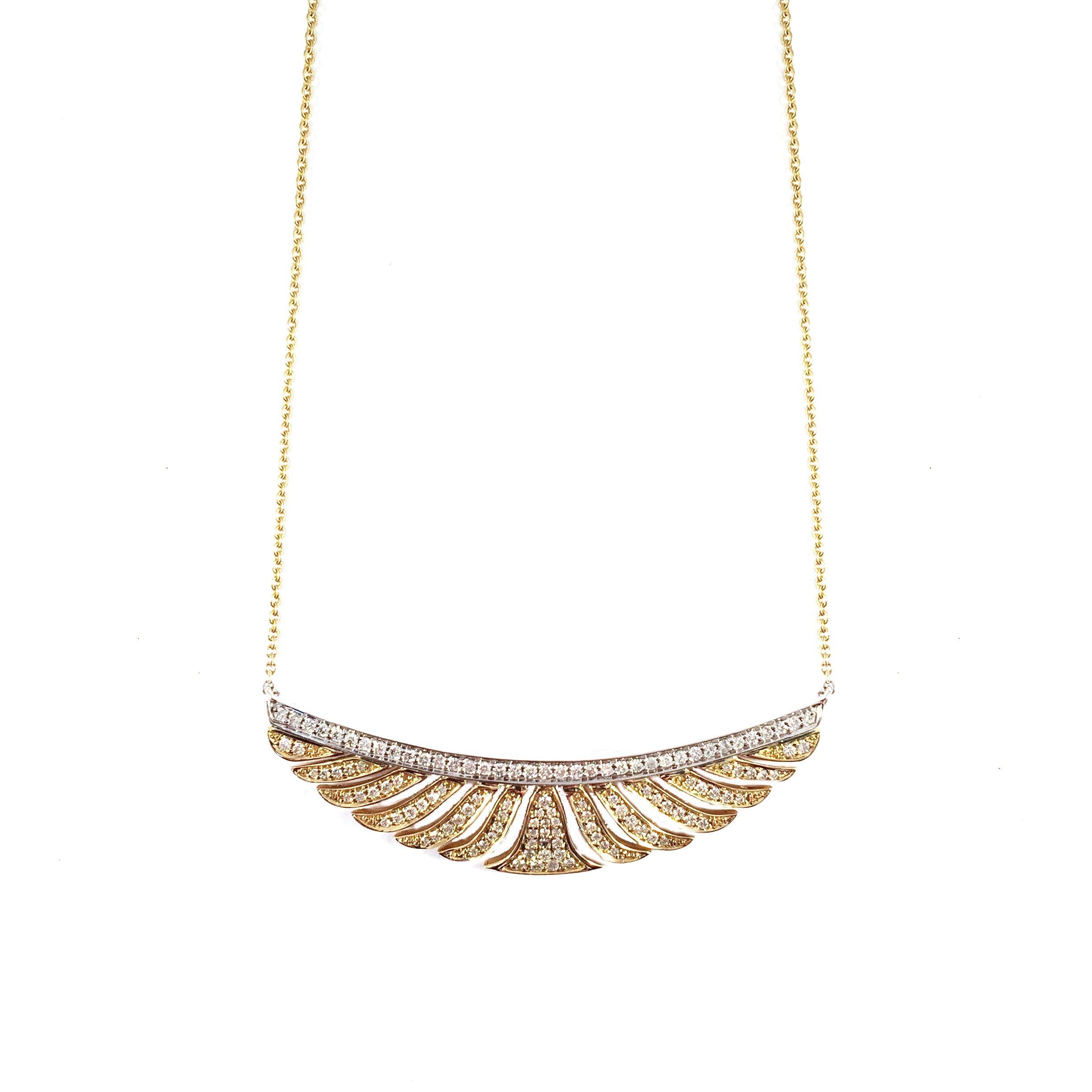 Fan White Diamond Necklace