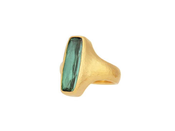 Prism Tourmaline Cocktail Ring in Yellow Gold
