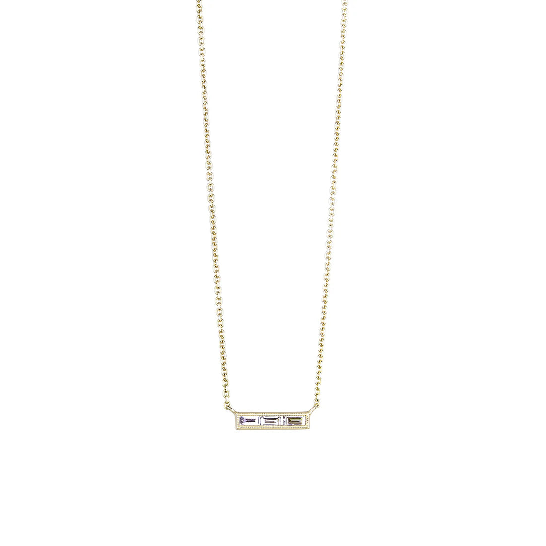 Silhouette 3 Stone White Diamond Necklace
