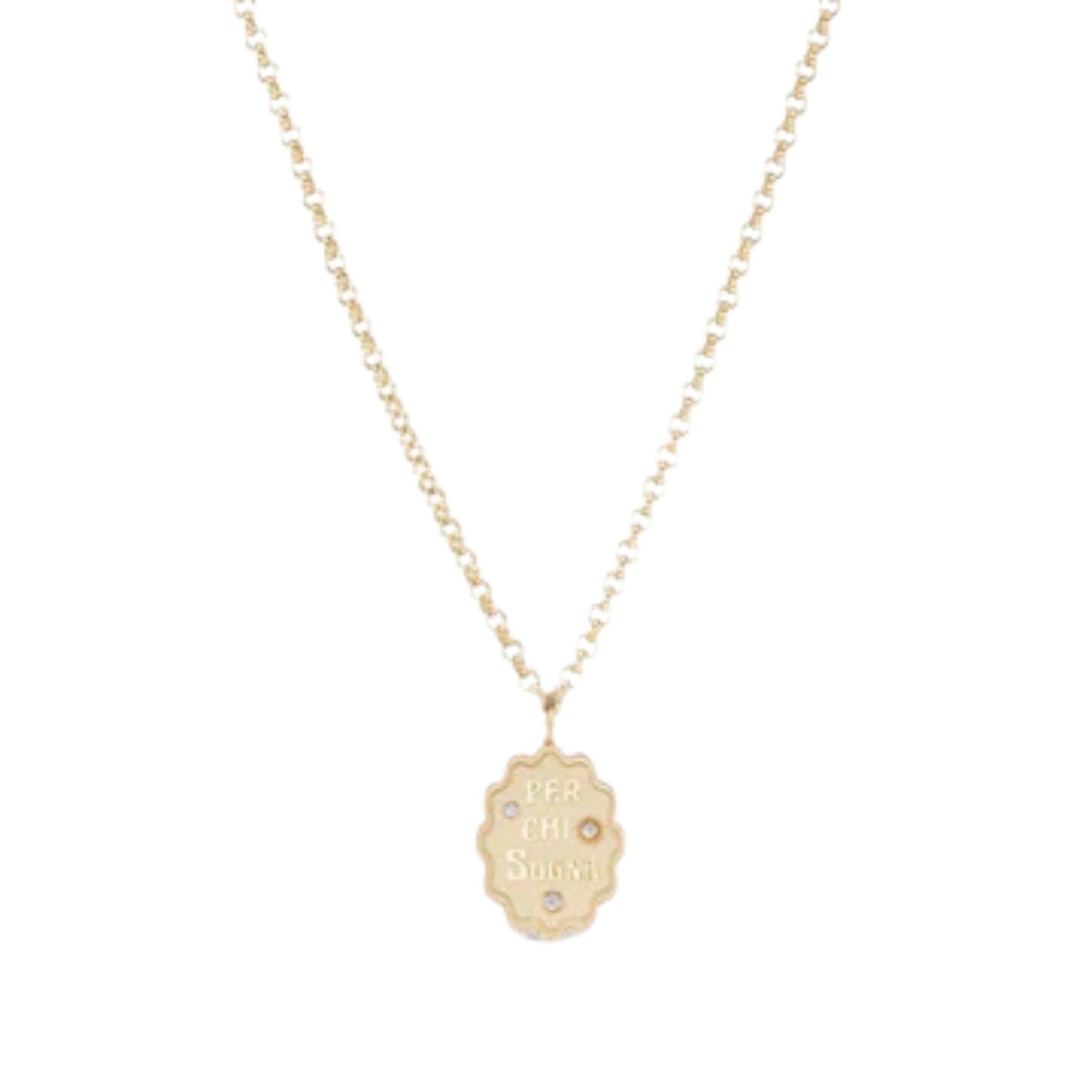 Per Chi Sogna Mini Oval Charm in Yellow Gold