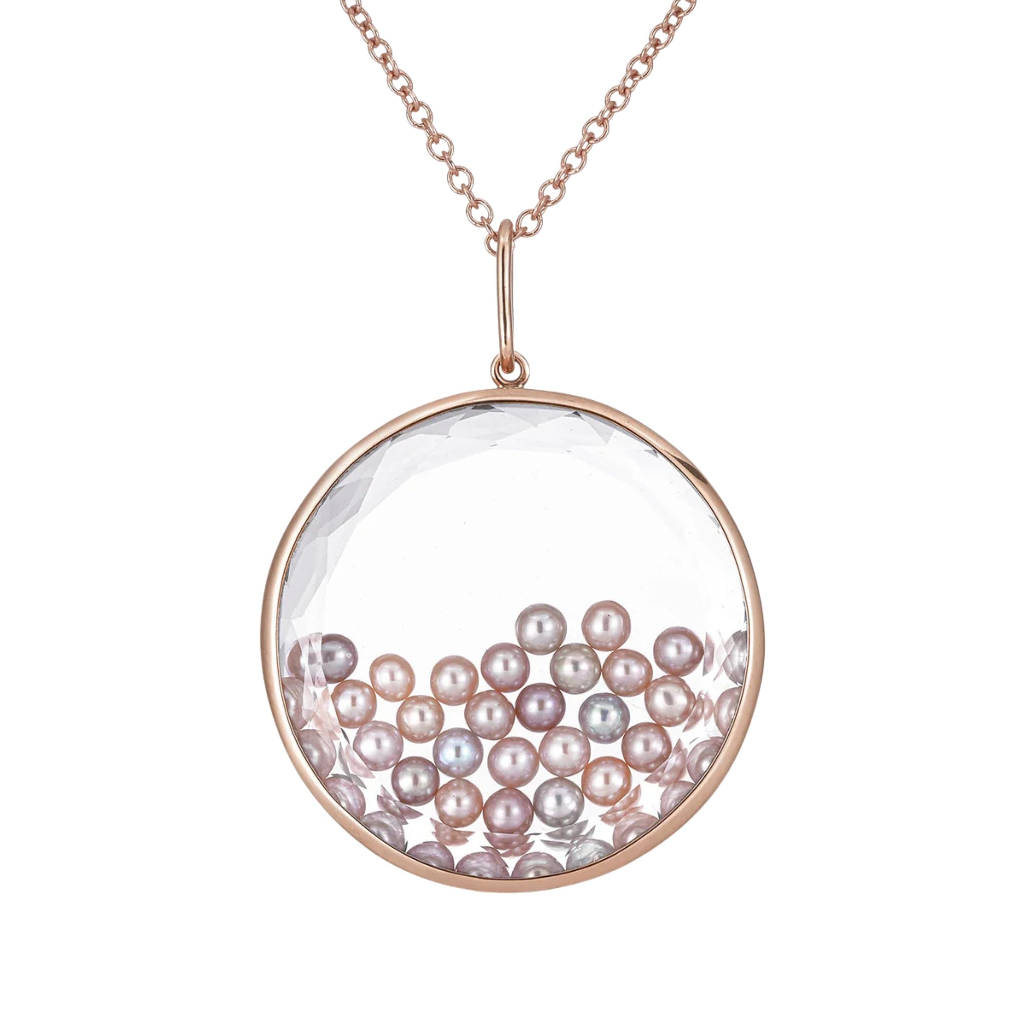 Concha 28 Necklace with Freshwater Pearl in Rose Gold