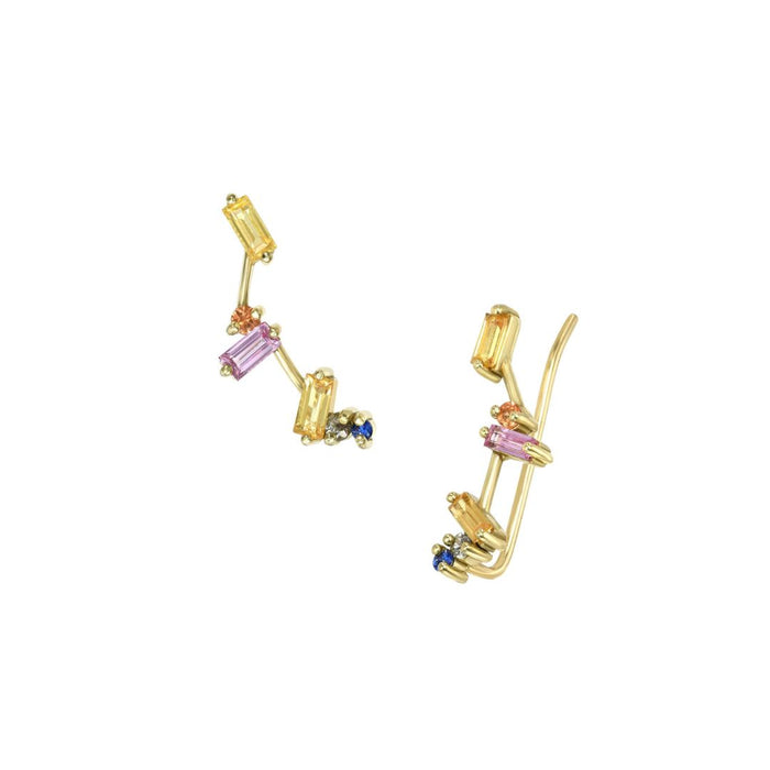 Motley Climber Earrings in Yellow Gold