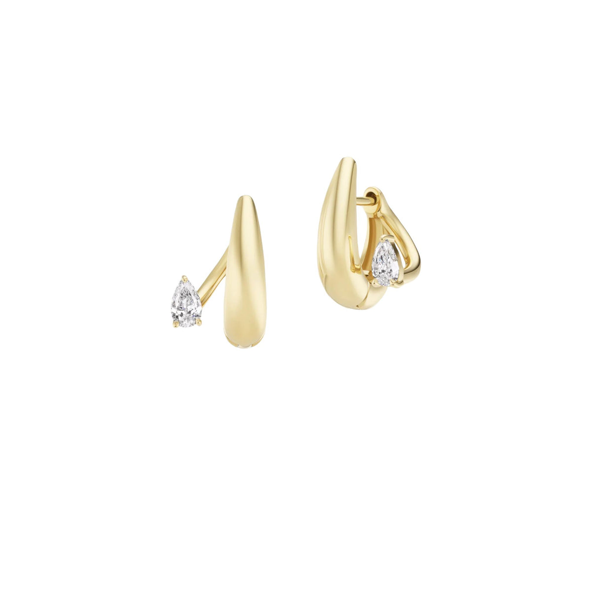 Eros Floating Huggies in Yellow Gold