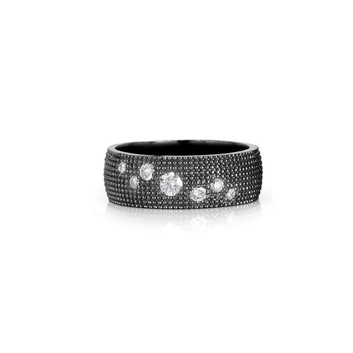 Alaina Diamond Ring in Blackened Sterling Silver