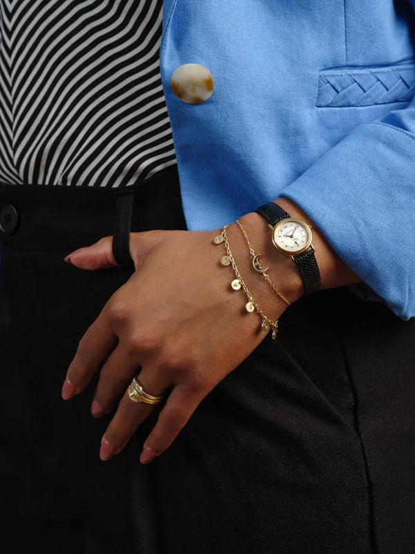 Moon Phase Multi Diamond Bracelet in Yellow Gold