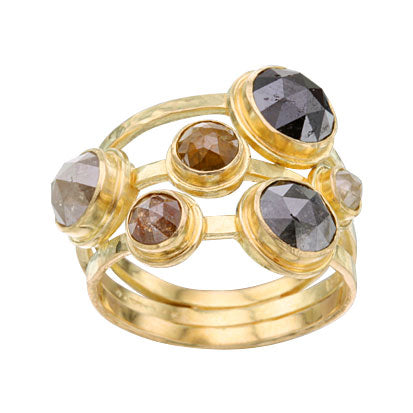 Multi-Color Diamond Ring in Yellow Gold