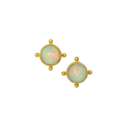 Opal Studs in Yellow Gold