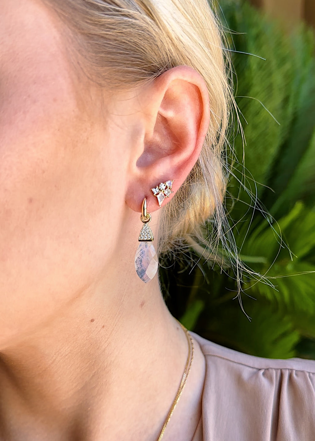 Moondance Pave Huggies in Yellow Gold