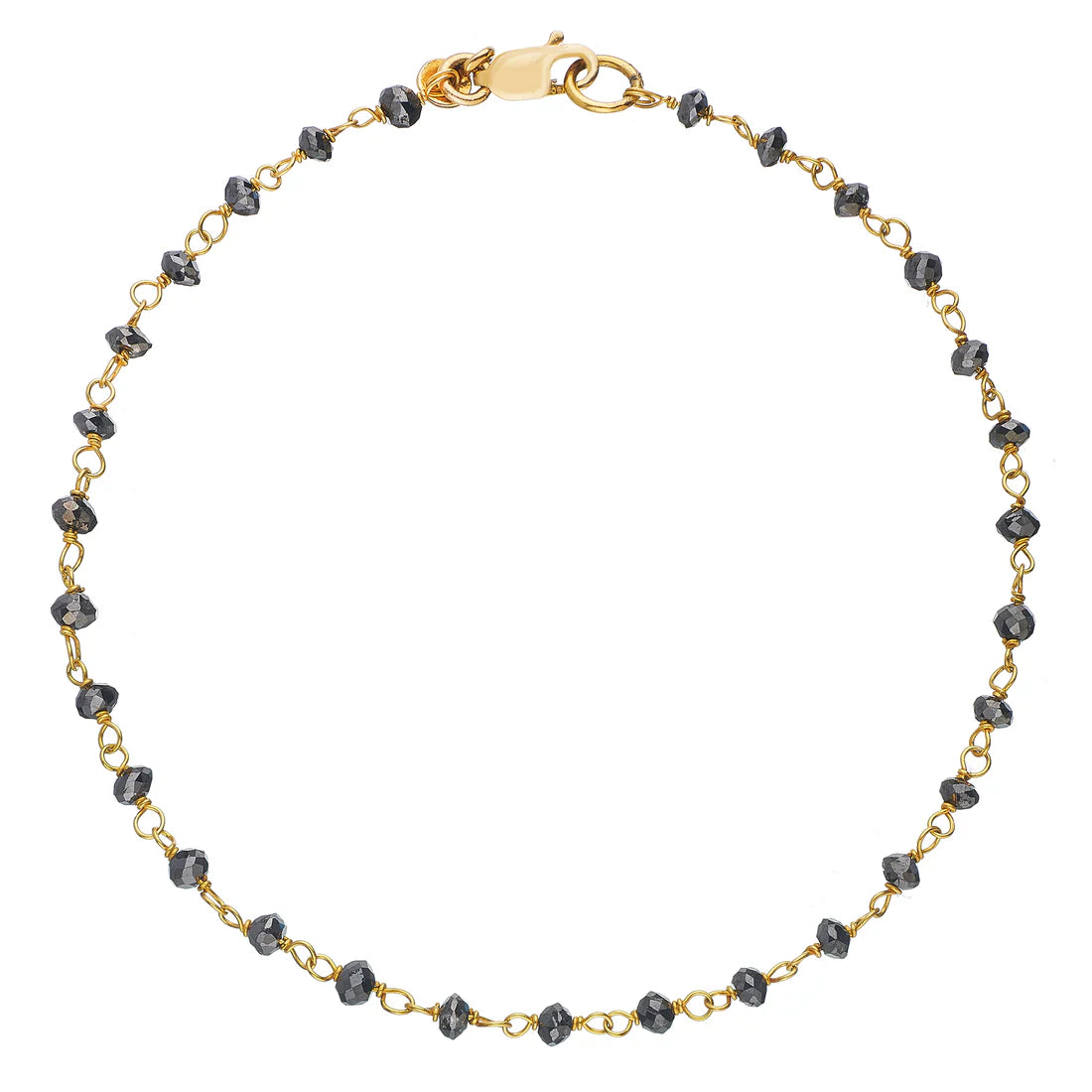 Jillian Black Diamond Bracelet in Yellow Gold