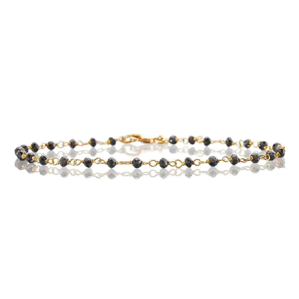 Jillian Black Diamond Bracelet in Yellow Gold