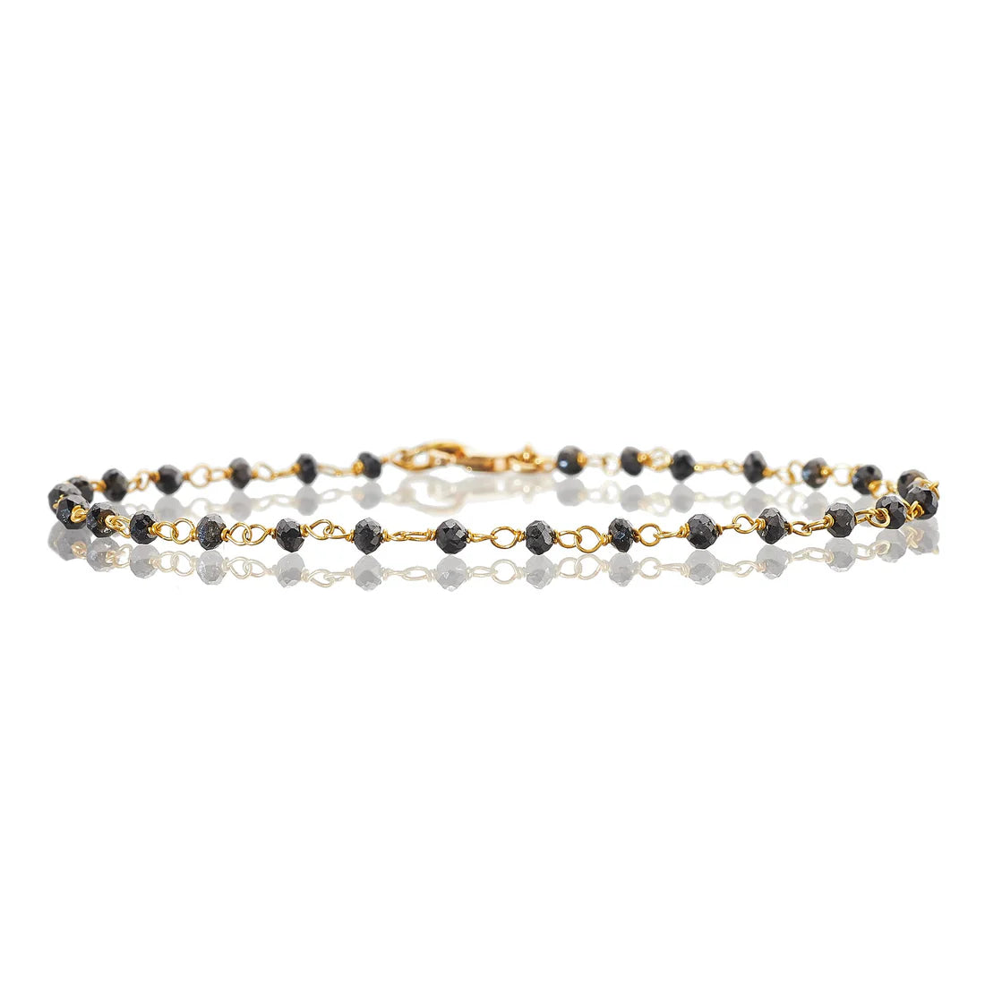 Jillian Black Diamond Bracelet in Yellow Gold