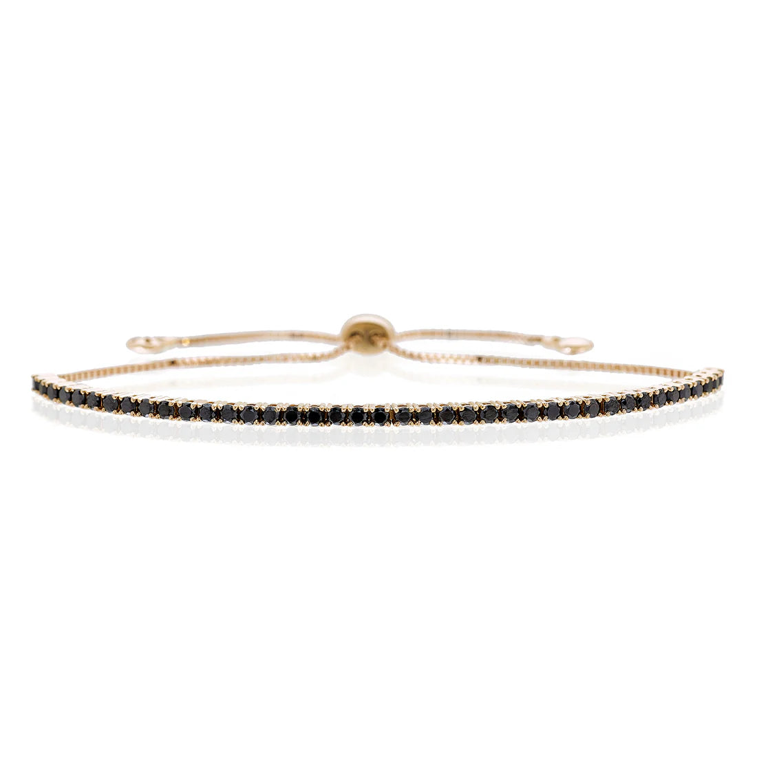 Eloise Black Diamond Bolo Bracelet in Yellow Gold