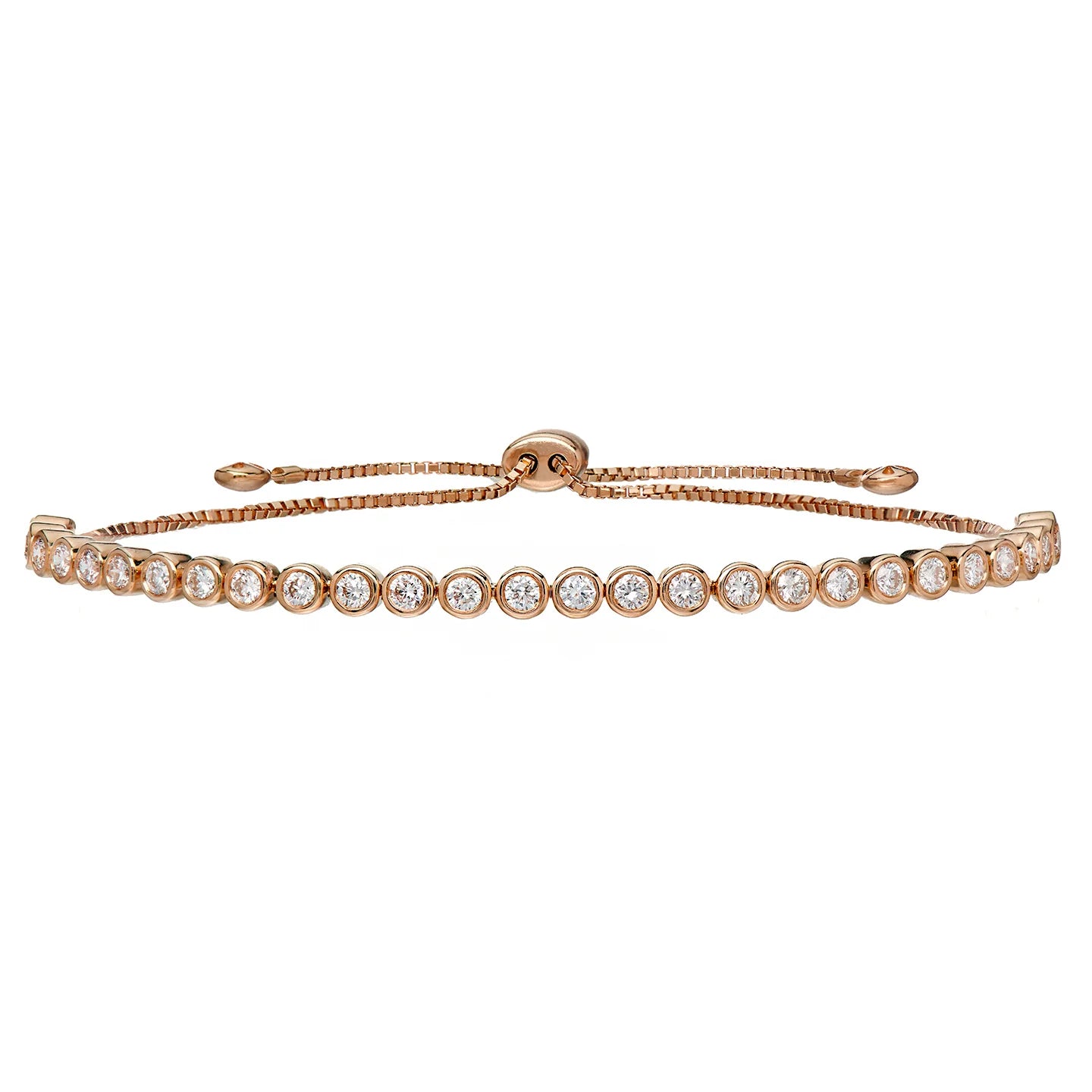 Modern Bezel Bolo Bracelet in Rose Gold