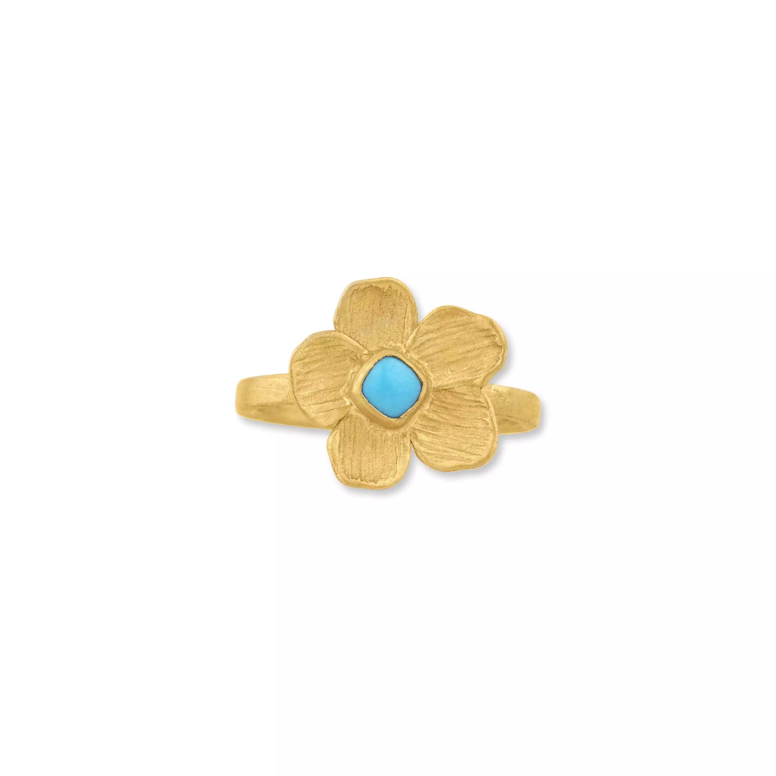 Buttercup Sleeping Beauty Turquoise Ring in Yellow Gold