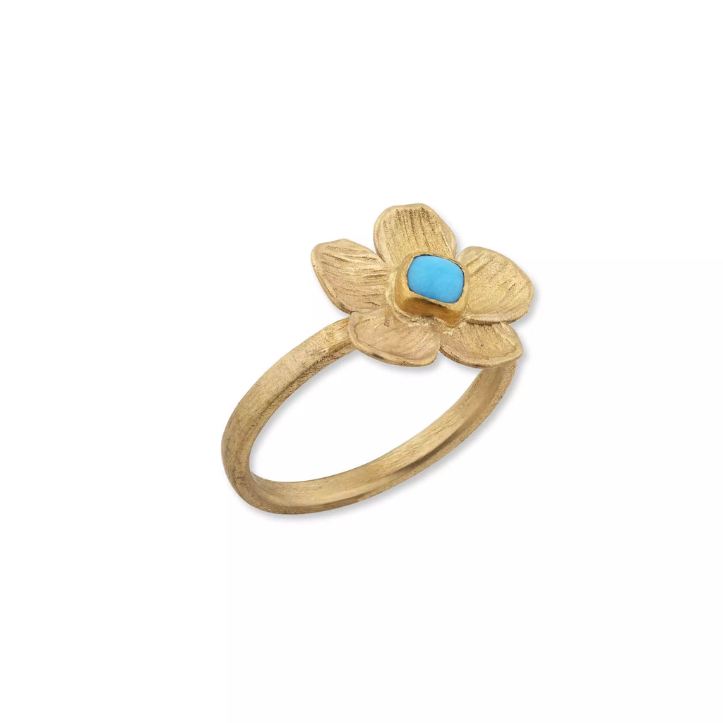 Buttercup Sleeping Beauty Turquoise Ring in Yellow Gold