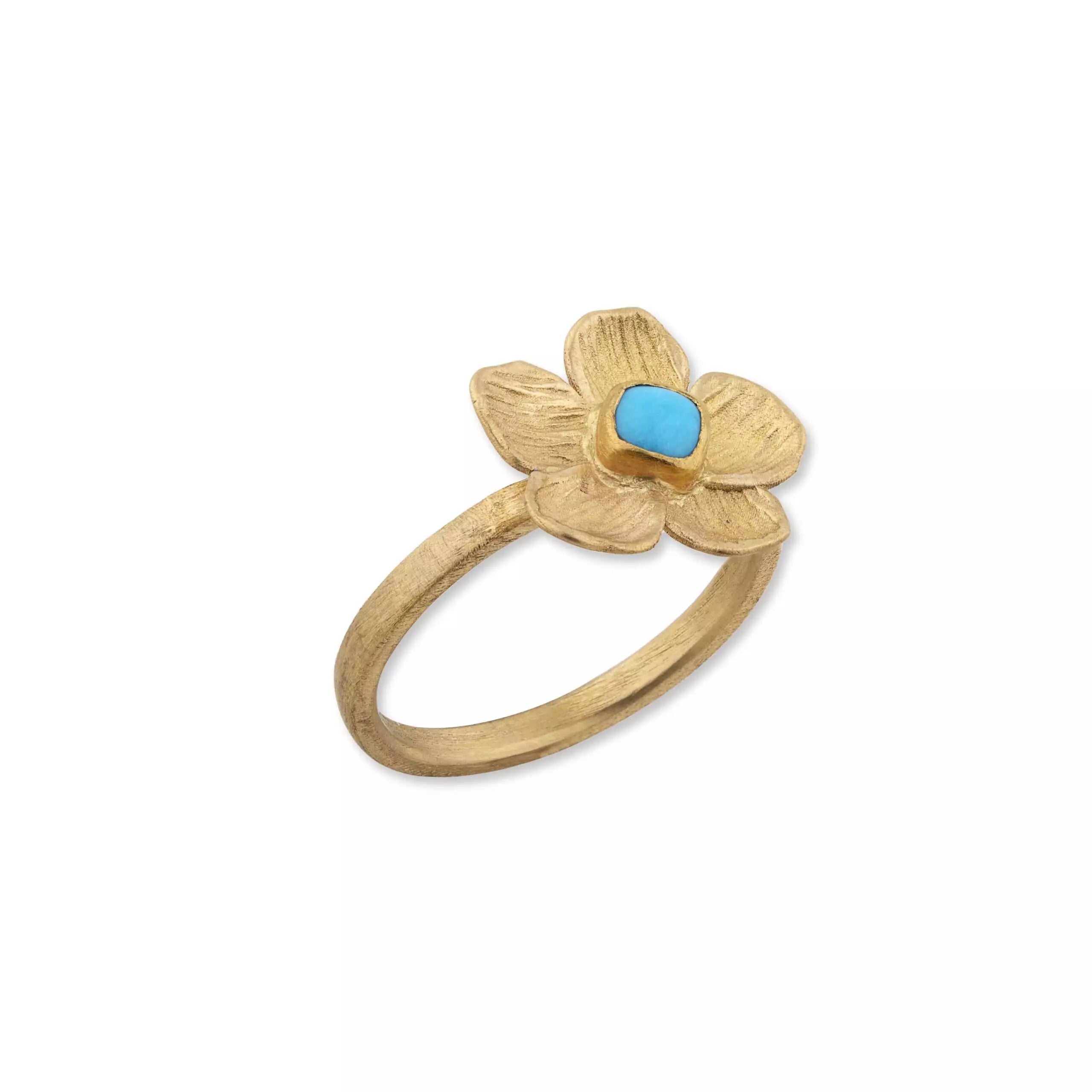 Buttercup Sleeping Beauty Turquoise Ring in Yellow Gold