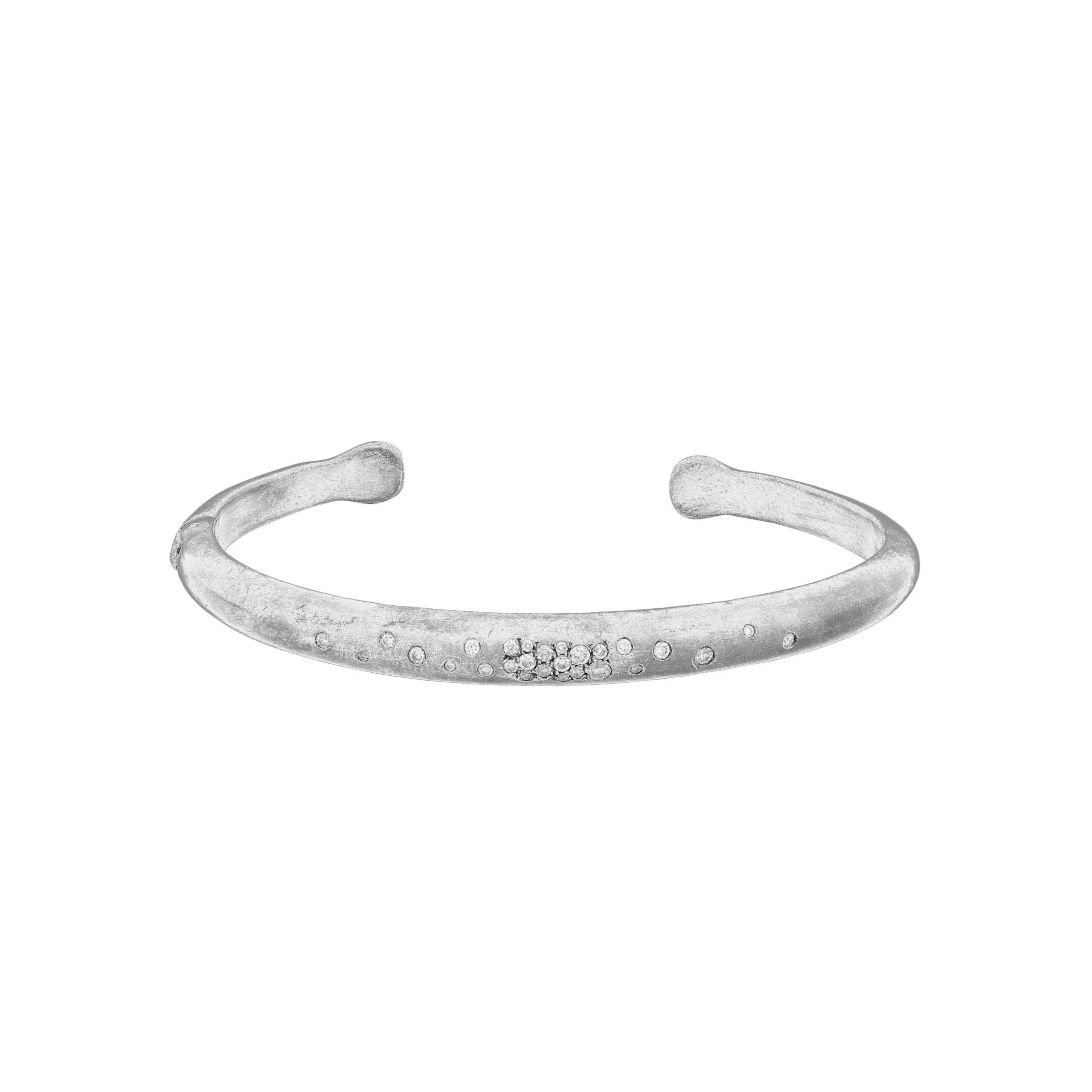 Boogie Line Diamond Cuff in Sterling Silver