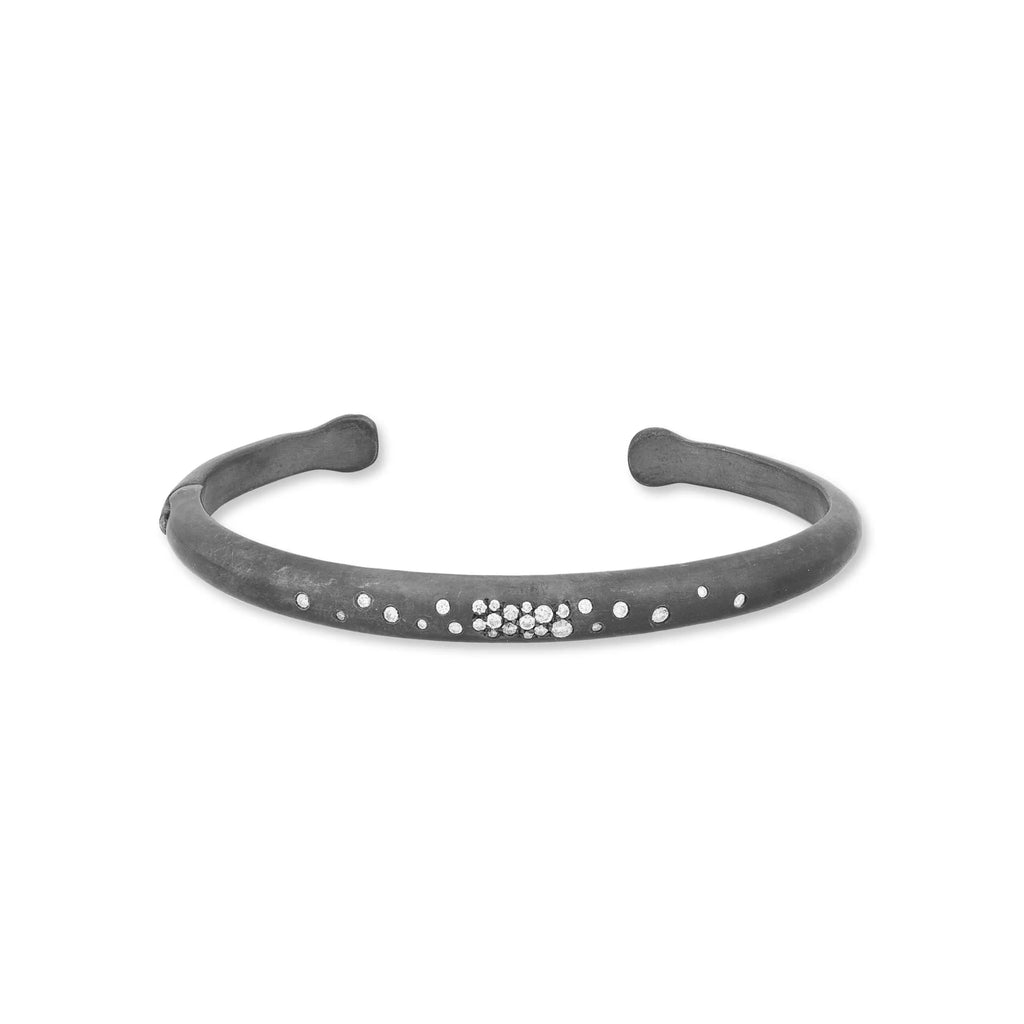 Boogie Line Diamond Cuff in Oxidized Sterling Silver