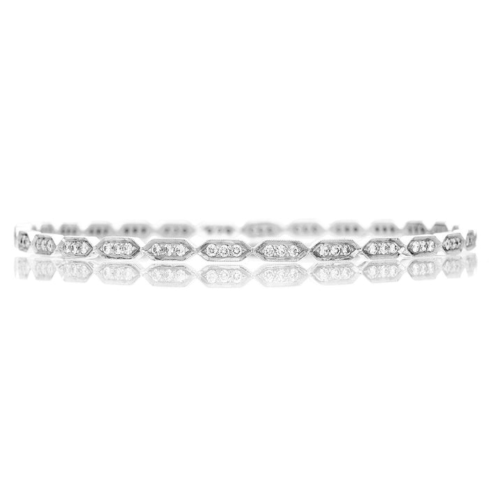 Deco White Diamond Bangle