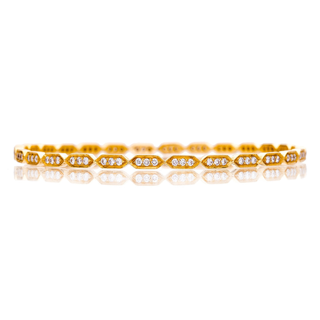 Deco White Diamond Bangle