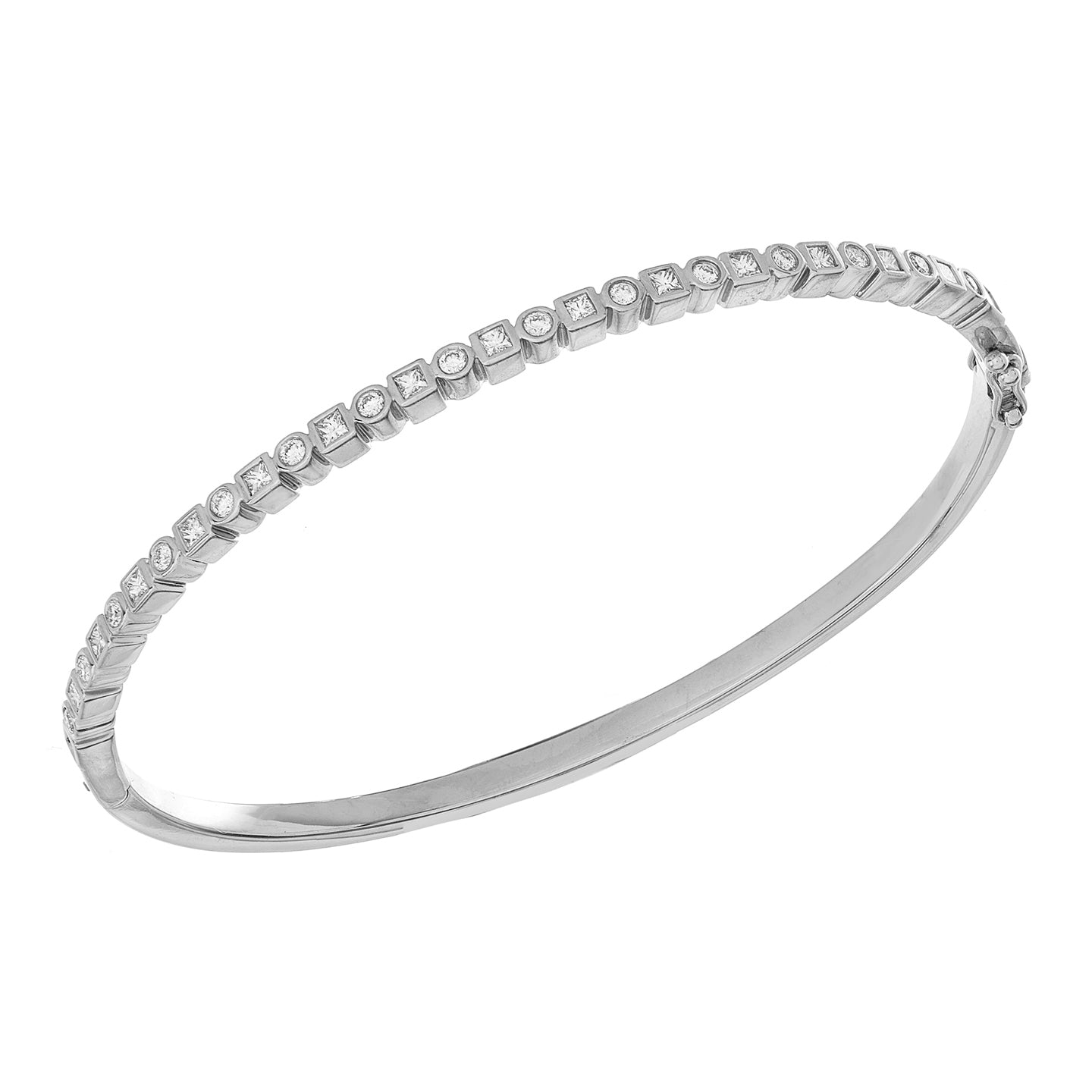 Kate White Diamond Bangle in Yellow Gold