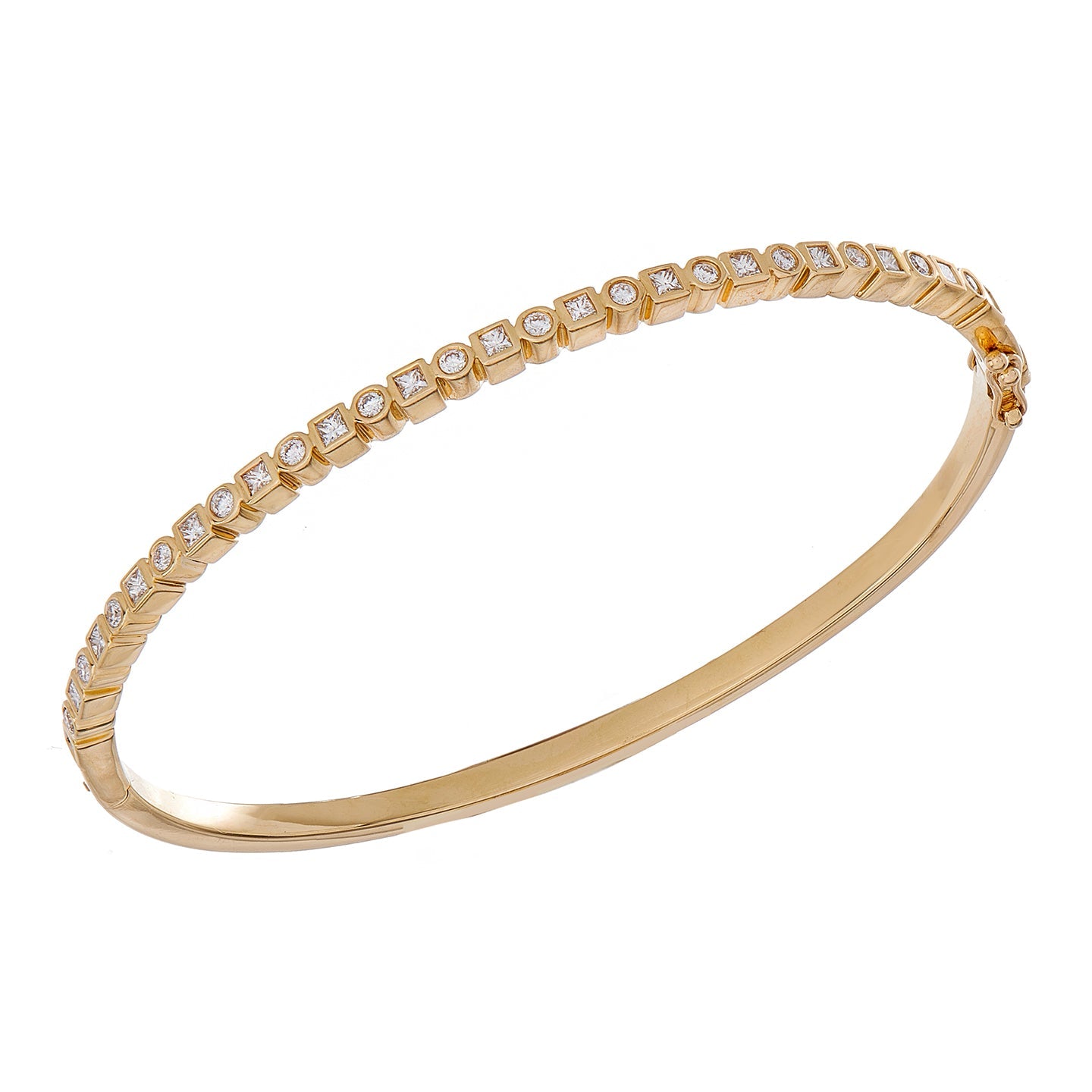 Kate White Diamond Bangle in Yellow Gold