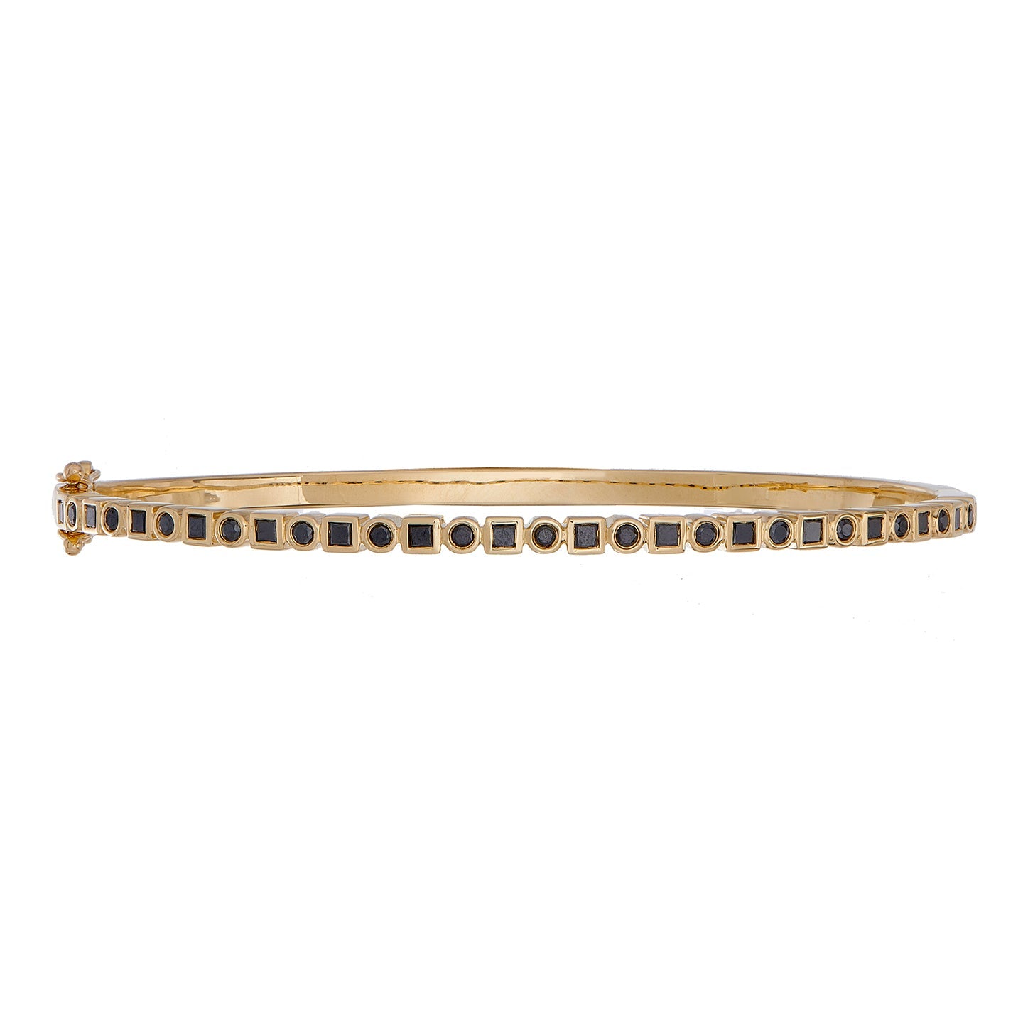 Kate Black Diamond Bangle in Yellow Gold