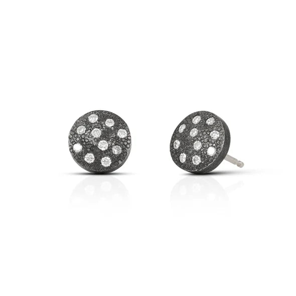 Caroll Diamond Studs in Black Rhodium Sterling Silver