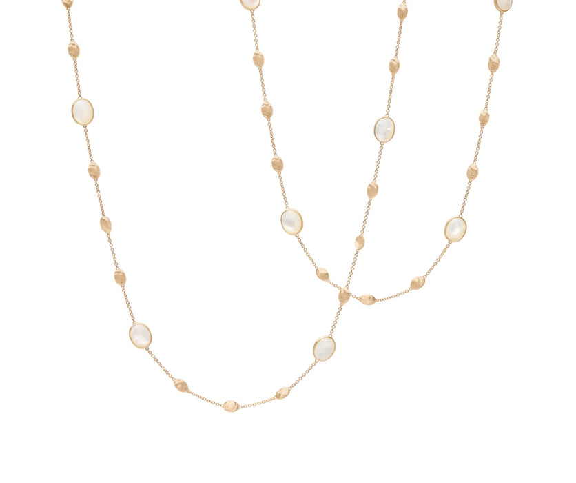 Siviglia Mother of Pearl Long Necklace in Yellow Gold