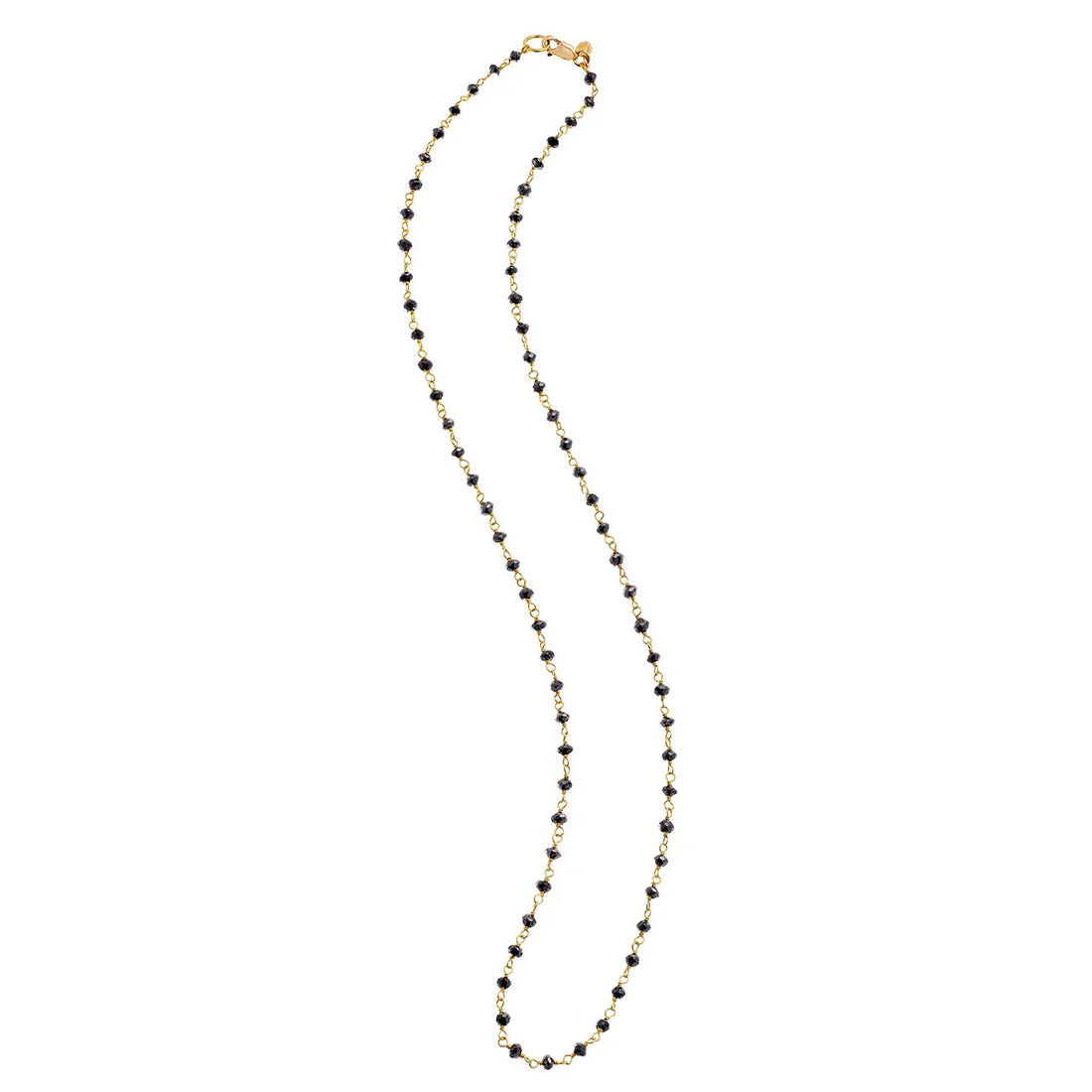 Jillian Black Diamond Chain in Yellow Gold