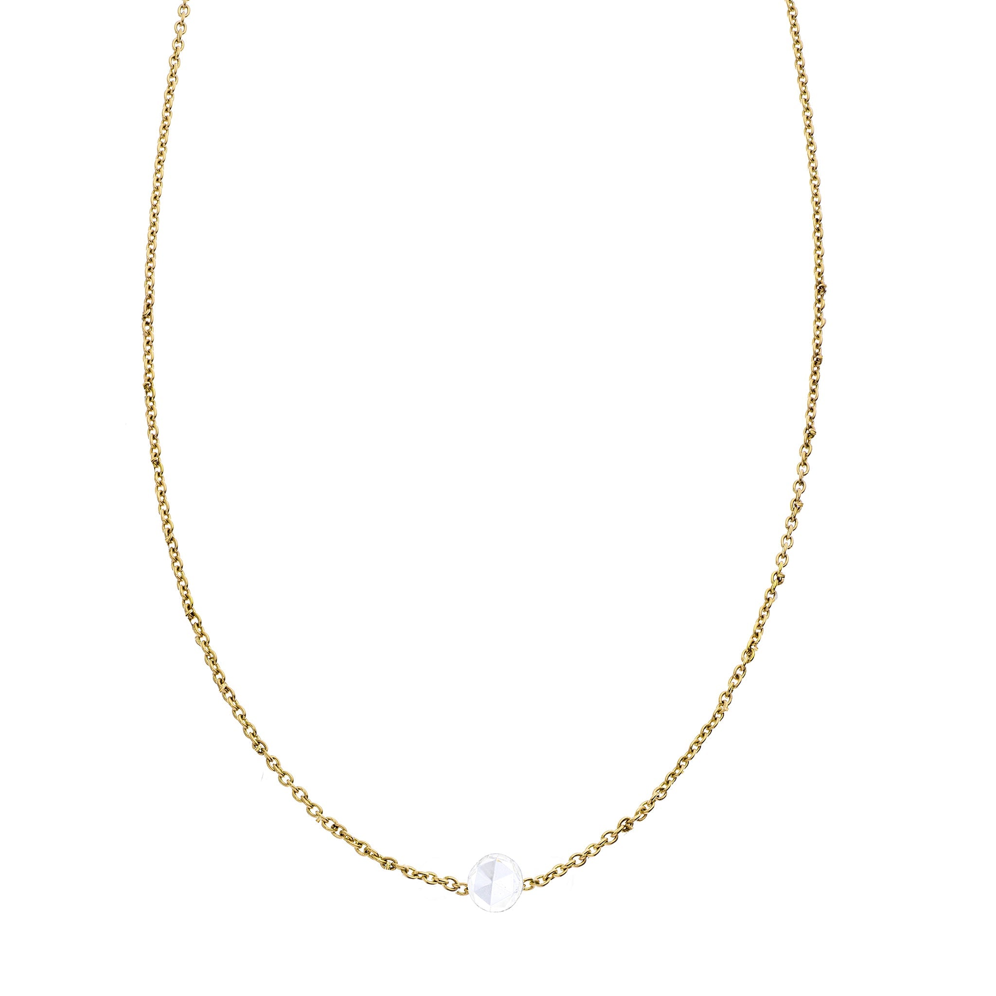 Cien 1 Stone White Diamond Necklace