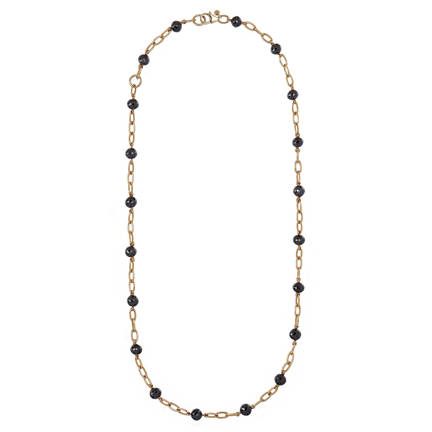 Disco Black Diamond Chain in Yellow Gold