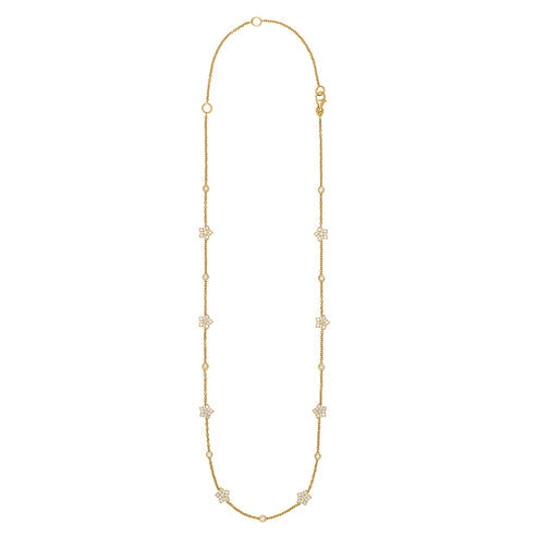 Enchanted Garden White Diamond Necklace in Yellow Gold