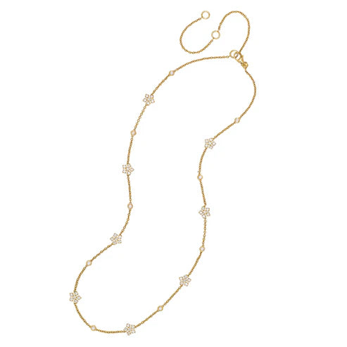 Enchanted Garden White Diamond Necklace in Yellow Gold