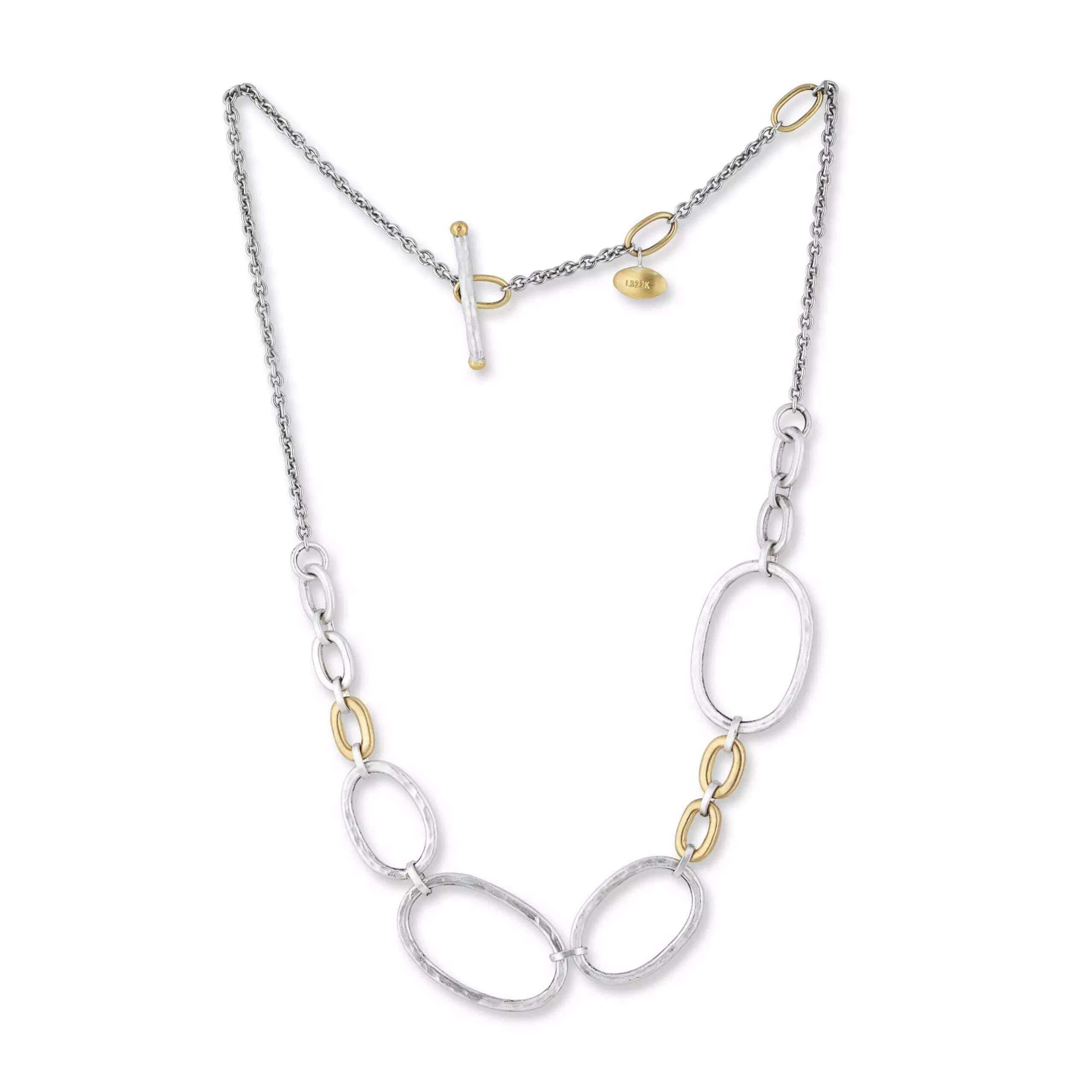 Caroline Necklace in Yellow Gold and Sterling Silver