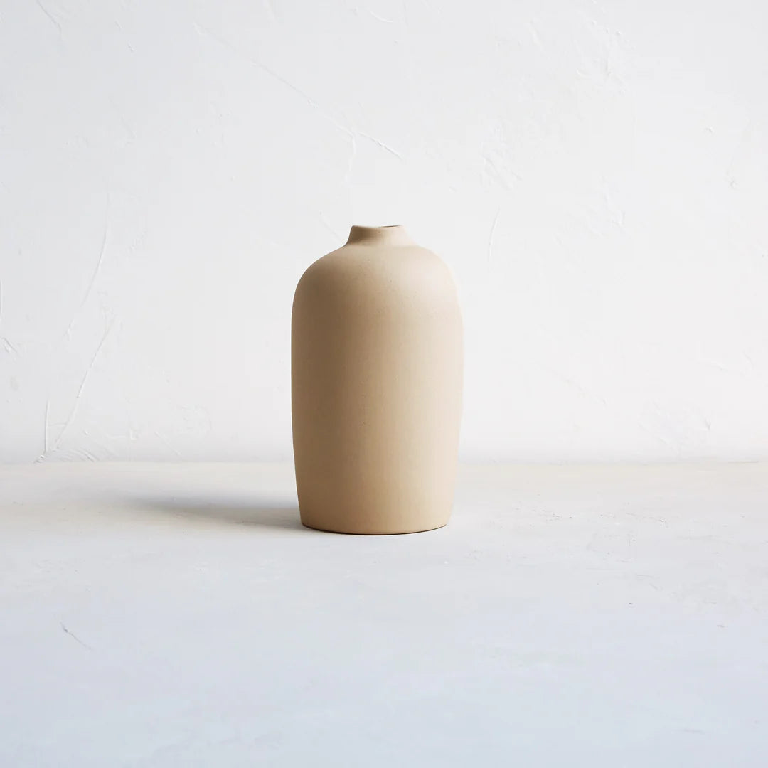 Ceramic Tall Blossom Vase in Sand